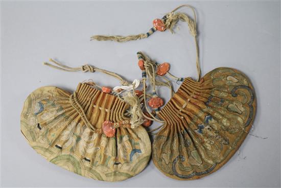 Two purses with coral mounts